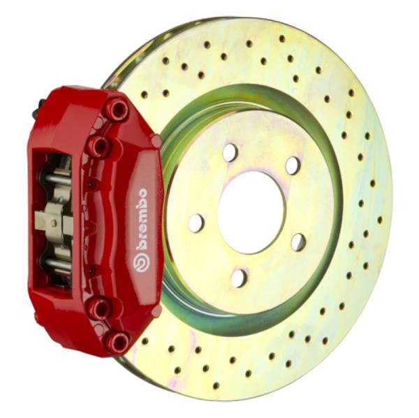 Brembo - Brembo 1A4.6005A2 Brembo 04-08 Mazda6/06-08 Fusion Front GT BBK 4 Piston Cast 2pc 330x28 1pc Rotor Drilled-Red