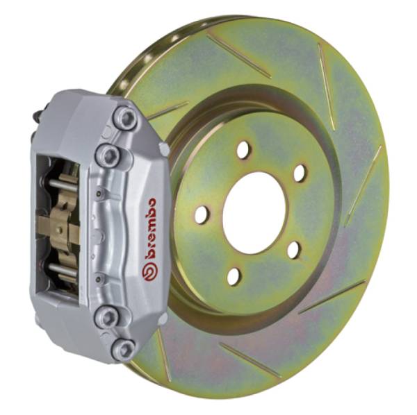 Brembo - Brembo 1A5.6008A3 Brembo 05-10 Jetta (Mk5) Fr GT BBK 4Pis Cast 2pc 330x28 1pc Rotor Slotted Type1-Silver