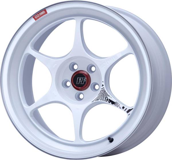 Enkei - Enkei 545-885-6535WM Enkei PF06 18x8.5in 5x114.3 BP 35mm Offset 75mm Bore White Machined Wheel