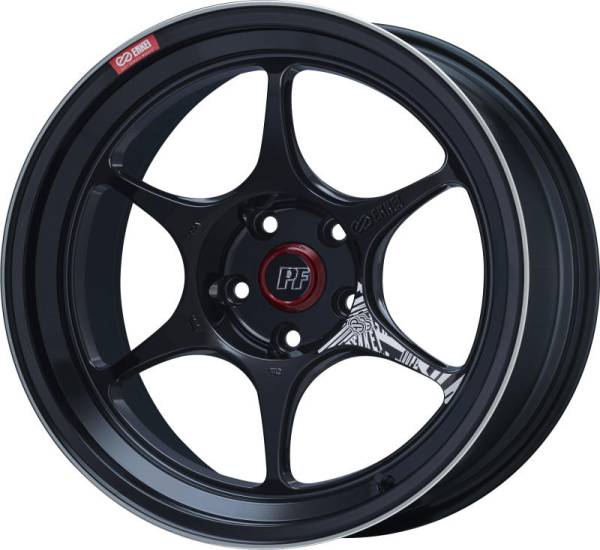 Enkei - Enkei 545-885-6548BKM Enkei PF06 18x8.5in 5x114.3 BP 48mm Offset 75mm Bore Black Machined Wheel