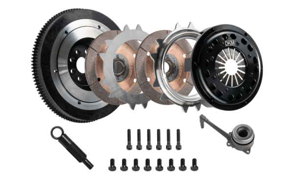 DKM Clutch - DKM Clutch MR-034-060 DKM Clutch VW/Audi 2.0L TSI (8 Bolt) Ceramic Twin Disc MR Clutch w/Flywheel (650 ft/lbs Torque)