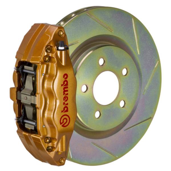 Brembo - Brembo 1E5.6002A4 Brembo 02-07 Impreza/WRX/08-14 WRX Fr GT BBK 4 Pist Cast 2pc 326 x30 1pc Rotor Slotted Type1 - Gold