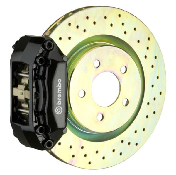 Brembo - Brembo 1F4.6001A1 Brembo 92-98 318i/325i (Excl. xDrive) Front GT BBK 4 Piston Cast 2pc 320x28 1pc Rotor Drilled-Black