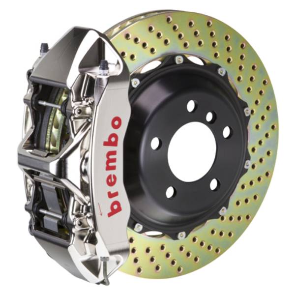 Brembo - Brembo 1M1.8033AR Brembo 07-15 TT 3.2L/09-15 TTS Front GTR BBK 6 Piston Billet 355x32 2pc Rotor Drilled- Nickel