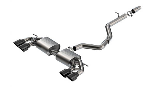 Borla - Borla 141029BC Borla 22-25 Volkswagen Golf R S-type Cat-Back Exhaust - Dual 4.5in Black Chrome Tips - Fits 2022-2025 Volkswagen Golf R