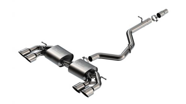 Borla - Borla 141029SB Borla 22-25 Volkswagen Golf R S-type Cat-Back Exhaust - Dual 4.5in Stainless Brushed Tips w/ Logo - Fits 2022-2025 Volkswagen Golf R