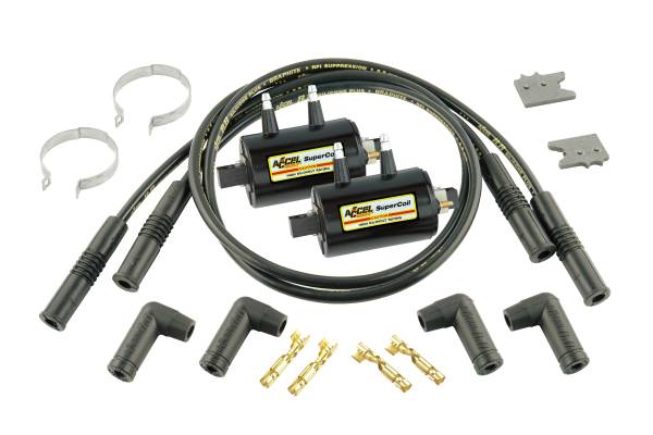 ACCEL - BDDP 140403K - 3.0 Ohms Res - Black; Ignition Coil Kit - Universal Super Coil - 4-Cylinder Inductive