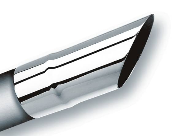 Borla - Borla 20106 Borla Universal Polished Tip Single Round Angle-Cut (inlet 2 1/4in. Outlet 2 1/4in)