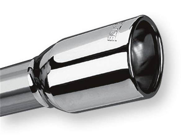 Borla - Borla 20153 Borla Universal Polished Tip Single Oval Rolled Angle-Cut w/Clamp (inlet 2 1/4in. Outlet 3 5/8 x 2 1
