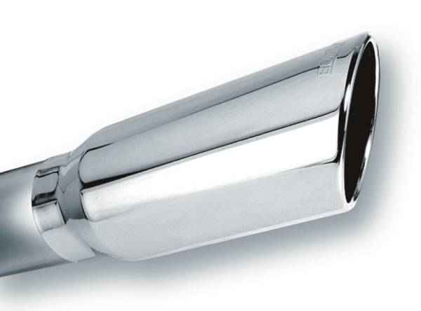Borla - Borla 20249 Borla 4in Inlet 5in Round Rolled Angle Cut w/ Clamp x 14in Long Exhaust Tip