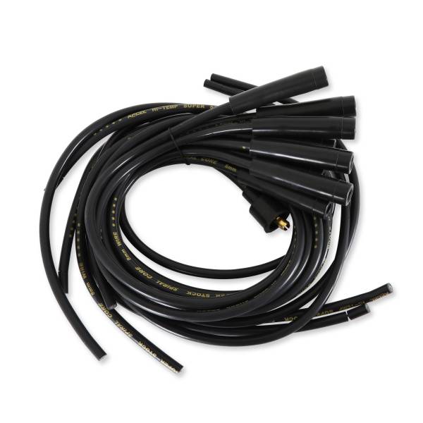 ACCEL - BDDP 5040K Spark Plug Wire Set - 8mm - Universal - Black Wire with Black Straight Boots