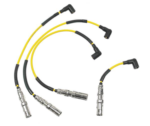 ACCEL - BDDP 5152 Super Stock Spiral Spark Plug Wire Set 7mm, VW Jetta 1.8/2.0, Yellow - Fits 1985-2005 Volkswagen Jetta