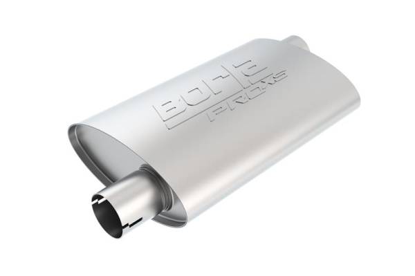 Borla - Borla 400490 Borla Universal Pro-XS Muffler Oval 2.5in Inlet/Outlet Offset/Offset Notched Muffler