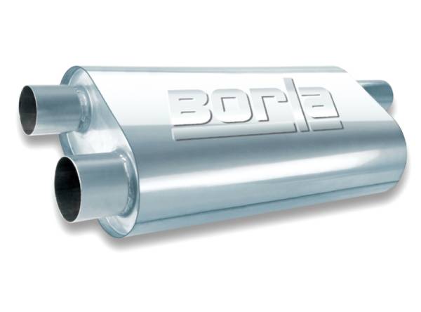 Borla - Borla 40474 Borla Universal Oval Transverse Single 3in Inlet/2.5in Outlet 19in x 10.25in x 5.5in Turbo Muffler