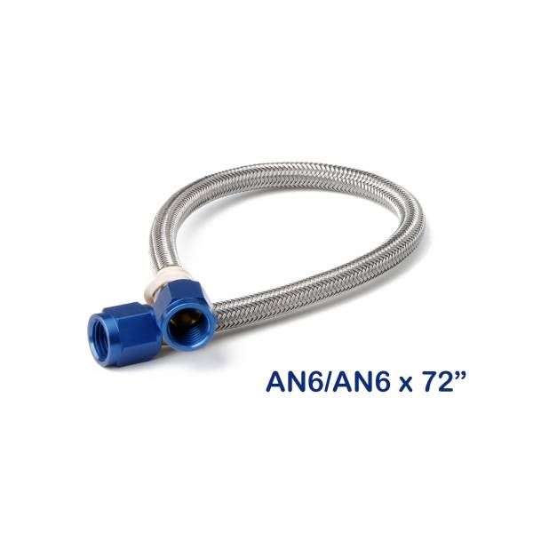 NOS - BHHV 15430NOS NOS Stainless Steel Braided Hose -6AN 6-foot Blue