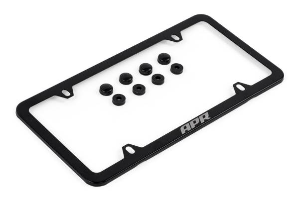APR - HJQF A1000013 APR License Plate Frame - Slim, Black w/ Hiders