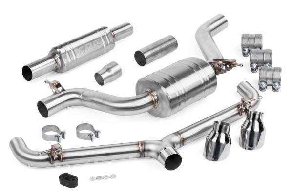 APR - HJQF CBK0008 APR Catback Exhaust System (w/ Front Muffler) - GTI (MK7) - Fits 2015-2017 Volkswagen GTI
