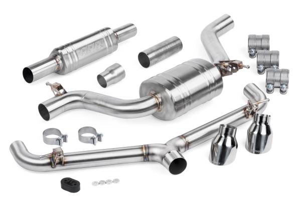 APR - HJQF CBK0039 APR Catback Exhaust System (w/ Front Muffler) - GTI TRC (MK7.5) - Fits 2020-2021 Volkswagen GTI