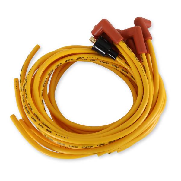 ACCEL - ACCEL 4039 SuperStock 4000 Series V8 Wires, Copper Core, 8mm Yellow w/90° Orange Boots