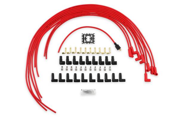 ACCEL - ACCEL 4041R Spark Plug Wire Set- 8mm- Super Stock Universal-Graphite Core- 90 Deg Boots- Red