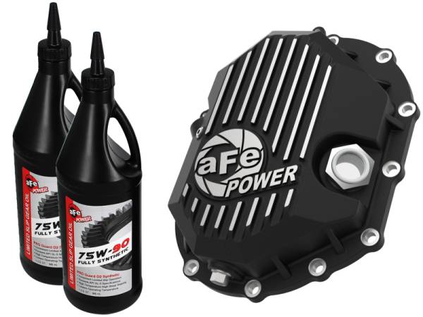 aFe - aFe 46-71051B AFE Power 11-18 GM 2500-3500 AAM 9.25 Axle Front Diff Cover Black Machined w/ 2 Qts 75w90 Oil