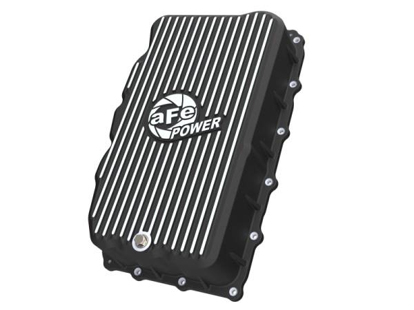 aFe - aFe 46-71420B aFe 20-26 GM Trucks L6 3.0L Transmission Pan - Black w/ Machined Fins