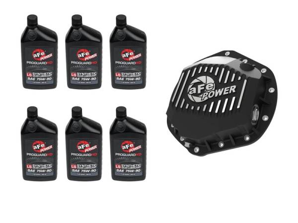 aFe - aFe 46-7706AB aFe Power Front/Rear Diff Cover Kit w/ Oil 01-10 GM Diesel Trucks V8 (AAM 9.25 & AAM 11.5-14)