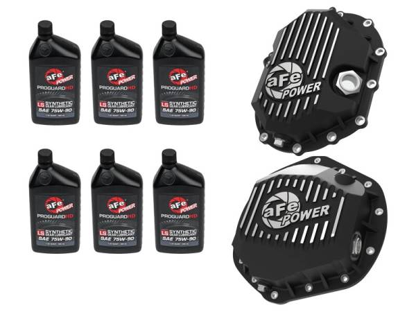 aFe - aFe 46-7707AB aFe Power Front/Rear Diff Cover Kit w/ Oil 11-19 GM Diesel Trucks V8 (AAM 9.25-12 & AAM 11.5-14)