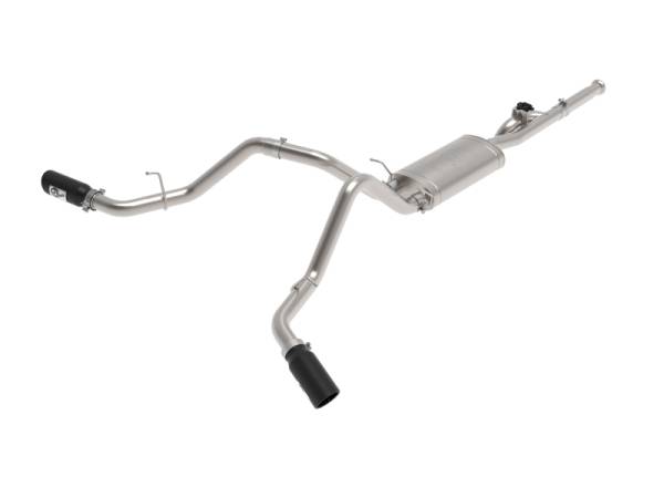 aFe - aFe 49-34131-B aFe Gemini XV 3in 304 SS Cat-Back Exhaust 09-18 GM Trucks V6-4.3/V8-4.8/5.3L w/ Black Tips