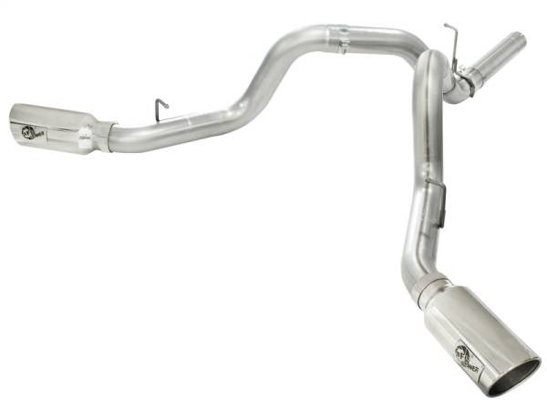 aFe - aFe 49-44043-P aFe MachForce XP Exhaust 4inch DP-Back All SS 2011-14 GM Diesel Trucks V8-6.6L LML Polished