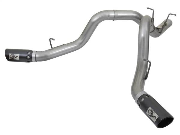 aFe - aFe 49-44086-B aFe LARGE BORE-HD 4in 409-SS DPF-Back Exhaust w/Dual Black Tips 2017 GM Duramax V8-6.6L (td) L5P