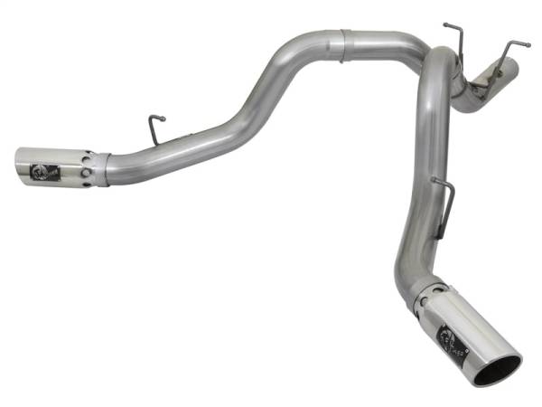 aFe - aFe 49-44086-P aFe Large Bore-HD 4in 409-SS DPF-Back Exhaust w/Dual Polished Tips 2017 GM Duramax V8-6.6L (td) L5P