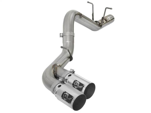 aFe - aFe 49-44089-P aFe Victory Series 4in 409-SS DPF-Back Exhaust w/ Dual Polished Tips 2017 GM Duramax V8-6.6L(td) L5P