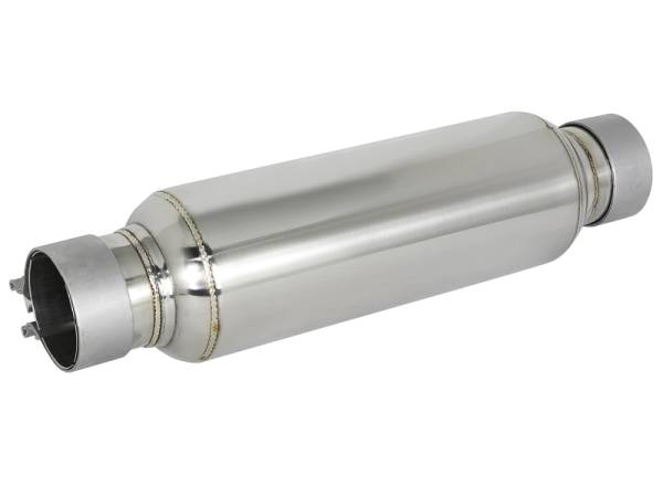 aFe - aFe 49M10003 aFe MACH Force-Xp Resonator 2-1/2 IN Inlet/Outlet x 4 IN Dia. x 12 IN Body x 15 IN Overall Length