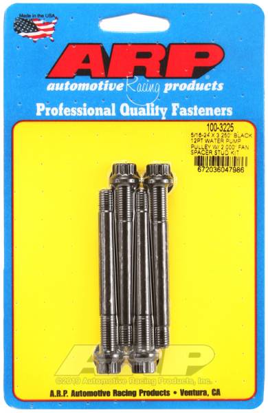 ARP - ARP 100-3225 ARP 5/16-24 X 3.250 black 12pt water pump pulley w/ 2.000in fan spacer stud kit