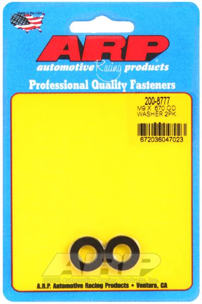 ARP - ARP 200-8777 ARP M9 ID .670 OD Chamfer Black Washer - 2 Pack
