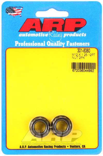 ARP - ARP 301-8380 ARP M12 X 1.25 (5/8 wr) 12pt 2pc nut kit