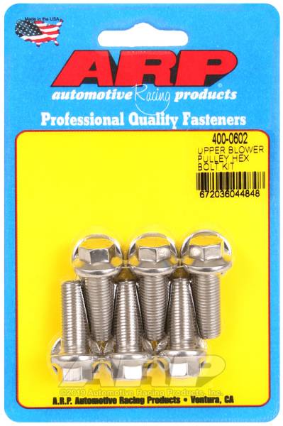 ARP - ARP 400-0602 ARP Upper blower pulley SS hex bolt kit