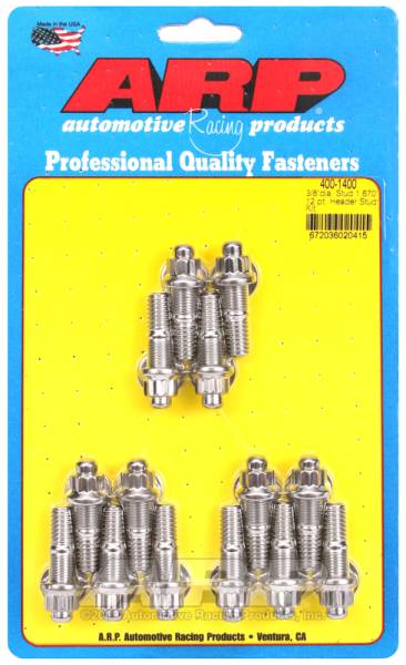 ARP - ARP 400-1400 ARP 3/8 x .750 SS 12pt header stud kit