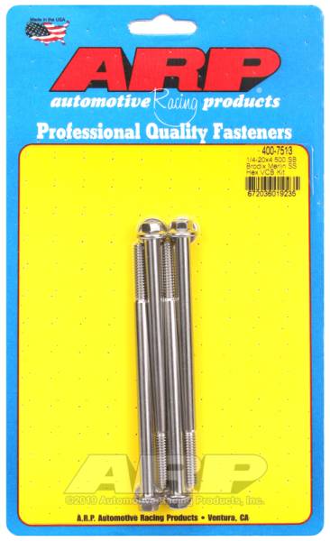 ARP - ARP 400-7513 ARP Merlin block, Brodix head SB hex valve cover bolt kit