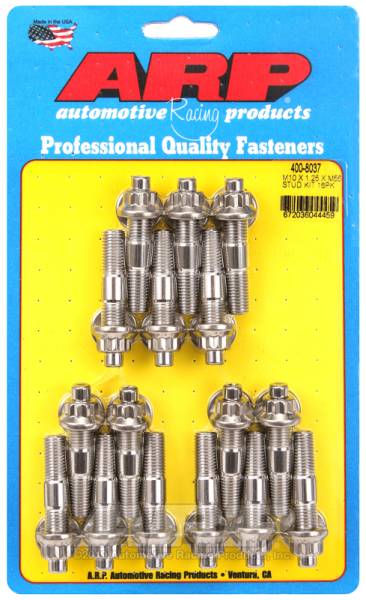 ARP - ARP 400-8037 ARP M10 X 1.25 X 55mm broached stud kit 16pcs