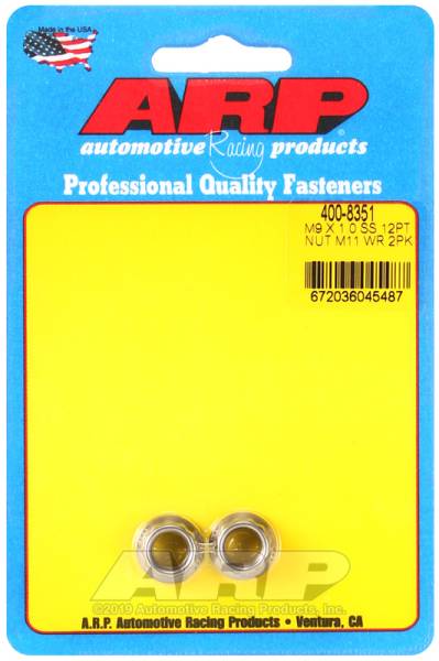 ARP - ARP 400-8351 ARP M9 X 1.00 (M11 wr) SS 12pt nut kit