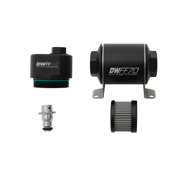 DeatschWerks - DeatschWerks 8-FFR-070-010K DeatschWerks DWFFR-X 70mm Billet Fuel Filter Regulator - 10 Micron
