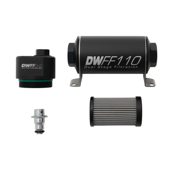 DeatschWerks - DeatschWerks 8-FFR-110-010K DeatschWerks DWFFR-X 110mm Billet Fuel Filter Regulator - 10 Micron