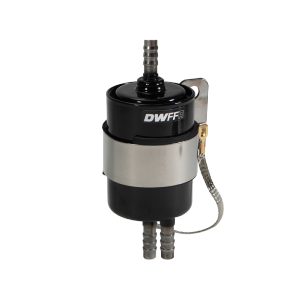 DeatschWerks - DeatschWerks 8-FFR-38 DeatschWerks 10 Micron 3/8in Barb Fuel Filter Regulator w/ Stainless Steel Body - Black