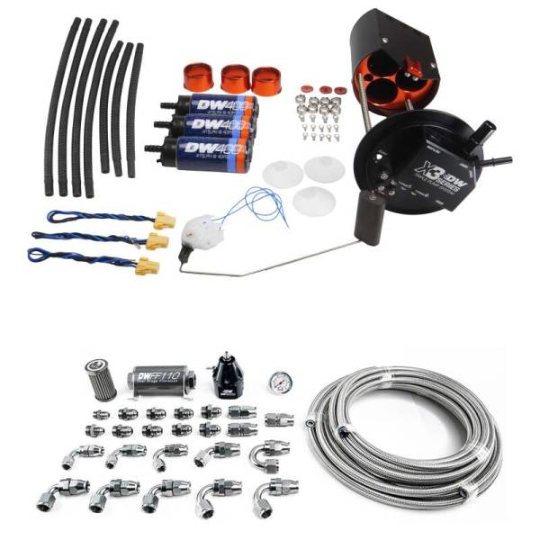 DeatschWerks - DeatschWerks 9-401-604-7016 DeatschWerks 05-18 GM Truck X3 Module with DW400 Pumps and PTFE 8AN Plumbing Kit