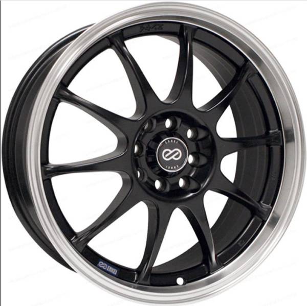 Enkei - Enkei 409-670-03BK Enkei J10 16x7 5x108/115 38mm Offset 72.62mm Bore Dia Matte Black w/ Machined Lip Wheel