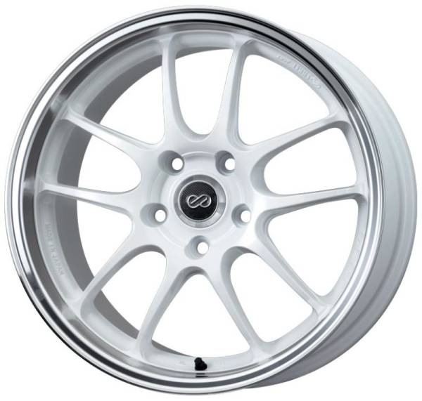 Enkei - Enkei 460-790-6560WM Enkei PF01SS 17x9 5x114.3 60mm Offset 75mm Bore Diameter White w/ Machined Lip Wheel
