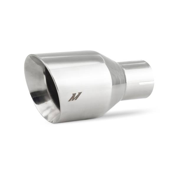 Mishimoto - Mishimoto MMEXH-TIP-DW25P Mishimoto Clamp-on Double Wall Exhaust Tip 2.5 Inlet Slash Cut - polished