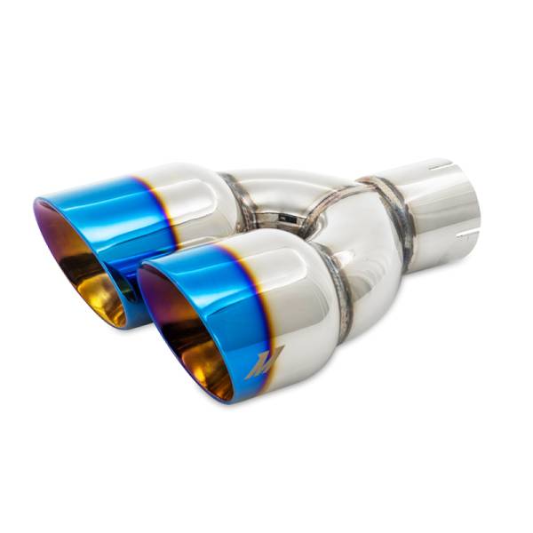 Mishimoto - Mishimoto MMEXH-TIP-FSTBT Mishimoto Dual Offset Tips 2.5in Inlet 3in Outlet Slash Cut - Burnt
